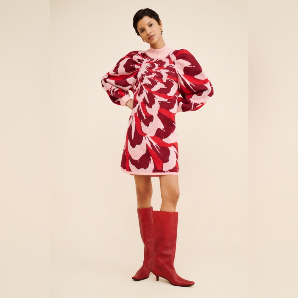 Flower Knit Mini Dress Farm Rio